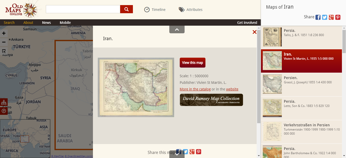 نقشه های قدیمی آنلاین